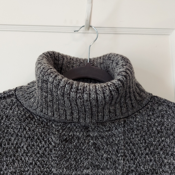 Grey Marled Knit Poncho - Picture 4 of 6